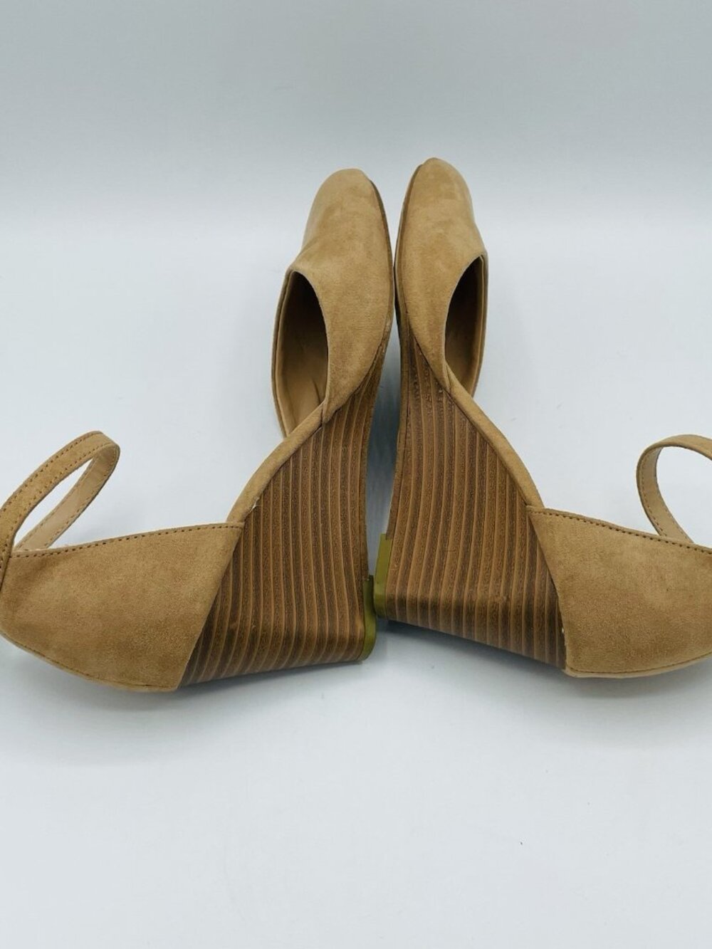 A New Day Womens Shoes Size 7.5 Tan Brown Wedge Heel Ankle Strap Comfort Sandals - Picture 11 of 11